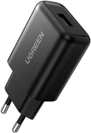 

Сетевое зарядное устройство UGREEN CD122 18Вт, USB, Quick Charge, 3A, черный (10186), кабель USB Type C, CD122
