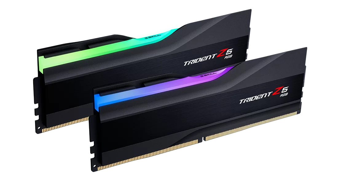 

Комплект памяти DDR5 DIMM 32Gb (2x16Gb), 7800MHz, CL36, 1.45 В, G.Skill (F5-7800J3646H16GX2-TZ5RK) Retail, Trident Z5 RGB