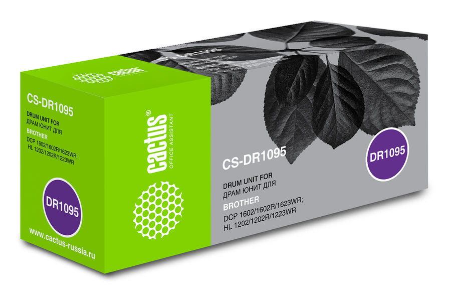 

Драм-картридж (фотобарабан) лазерный Cactus CS-DR1095 (DR1095), черный, 10000 страниц, совместимый для Brother DCP 1602/1602R, HL 1202/1202R, CS-DR1095