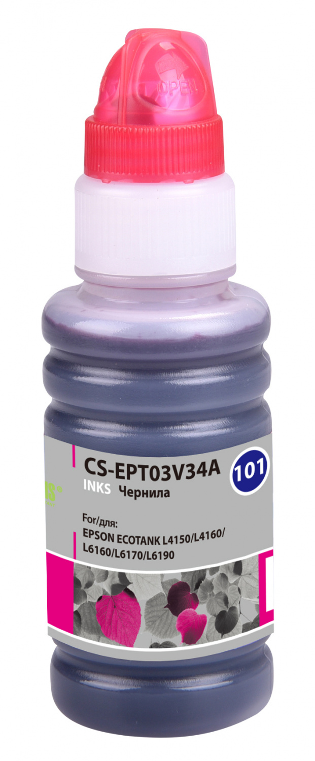 

Чернила Cactus CS-EPT03V34A, 70 мл, пурпурный, совместимые для Epson L4150/L4160/L6160/L6170, CS-EPT03V34A