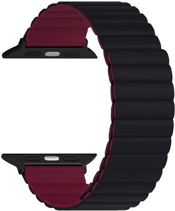 

Ремешок Lyambda Acrux для Apple Watch, 42-44 мм, силикон, черный/красный (DSJ-30-44-BW)