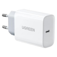 

Сетевое зарядное устройство UGREEN CD127 30Вт, USB type-C, Quick Charge, PD, 3A, белый (90472), кабель USB Type C, CD127