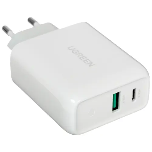 

Сетевое зарядное устройство UGREEN CD170 38Вт, USB, USB type-C, Quick Charge, 3A, белый (60468), CD170