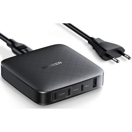 

Сетевое зарядное устройство UGREEN CD226 100Вт, USB, 3xUSB type-C, Quick Charge, PD, 5A, черный (70870), съемный кабель питания, CD226