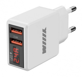 

Сетевое зарядное устройство WIIIX, 2xUSB, 2.4A, белый (UNNK-4-2-02-FAST), 0