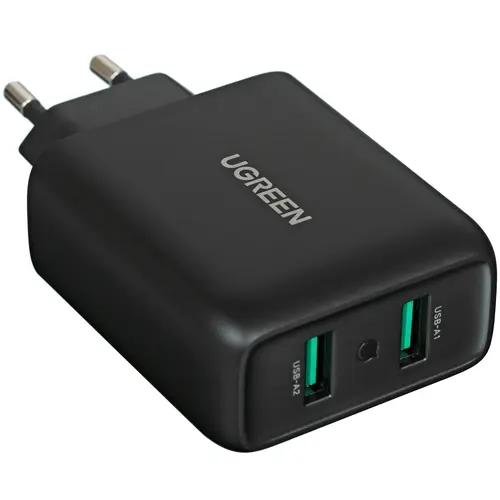 

Сетевое зарядное устройство UGREEN CD161 36Вт, 2xUSB, Quick Charge, 3A, черный (10216), CD161