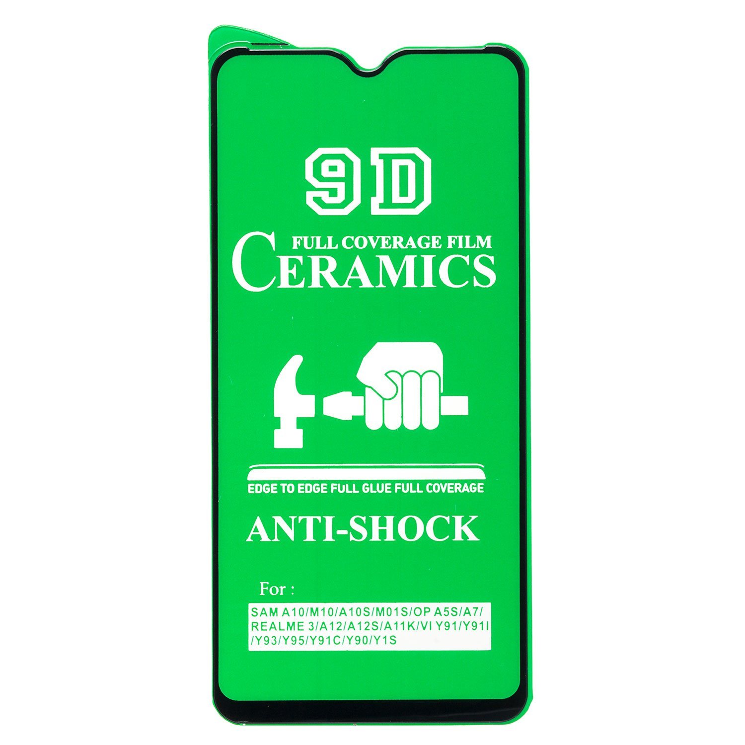

Защитное стекло Ceramics для экрана смартфона Samsung SM-A105 Galaxy A10, Full screen, ударопрочное, черная рамка, 2.5D (213190)