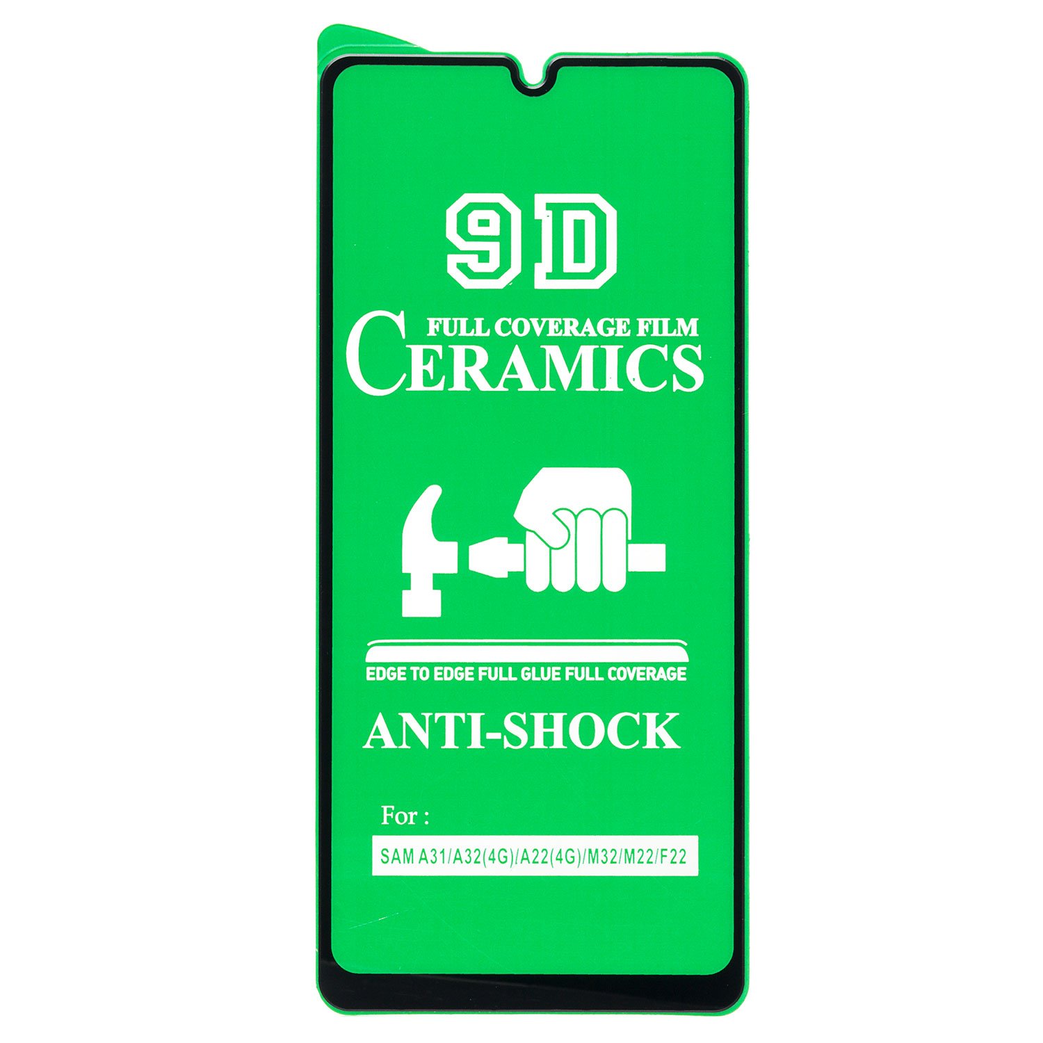 

Защитное стекло Ceramics для экрана смартфона Samsung SM-A225 Galaxy A22 4G/SM-M225 Galaxy M22, Full screen, ударопрочное, черная рамка, 2.5D (213194)
