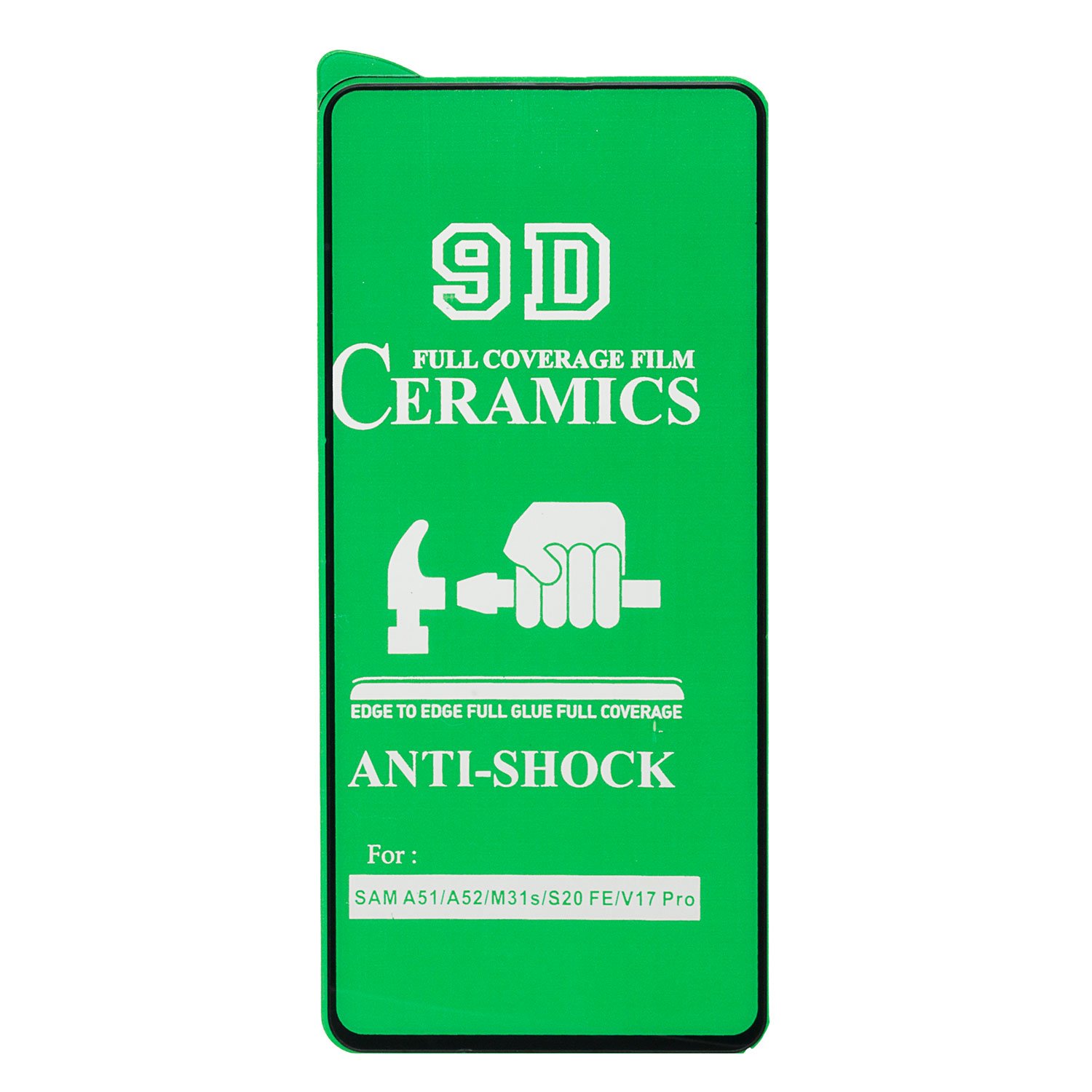

Защитное стекло Ceramics для экрана смартфона Samsung SM-A525 Galaxy A52, Full screen, ударопрочное, черная рамка, 2.5D (213201)