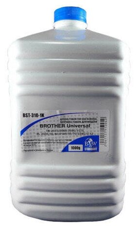 

Тонер B&W BST-310-1K, бутыль 1 кг, черный, совместимый для Brother Universal (TN-2075/ 2080/ 2090/ 1075 HL 2030/ 35/ 40/ 2140/ 50/ 70/ 2240/ 1112), Standart, BST-310-1K