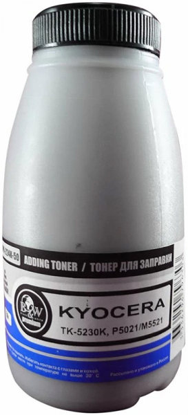 

Тонер B&W KPR-224K-50, бутыль 50 г, черный, совместимый для Kyocera TK-5230K, P5021/M5521, Premium, KPR-224K-50