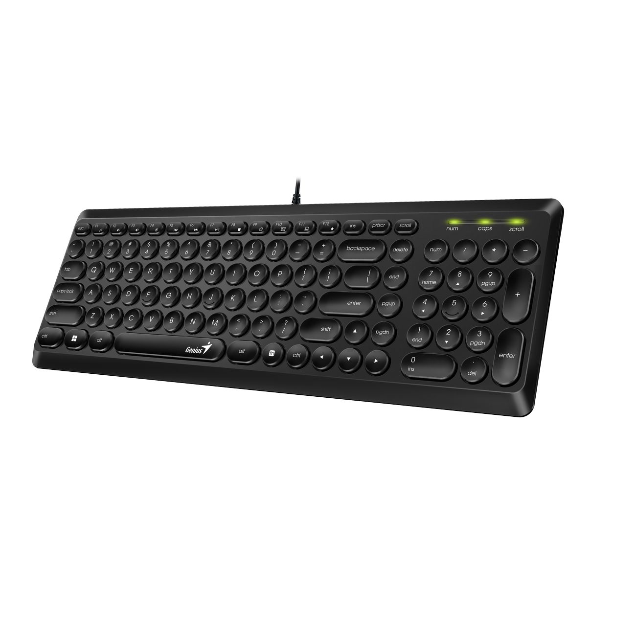 

Клавиатура проводная Genius SlimStar Q200, мембранная, USB, черный (31310020402), SlimStar Q200