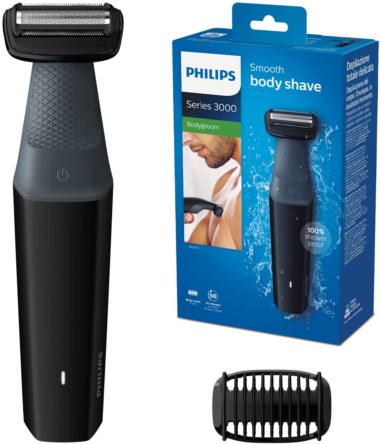 

Триммер Philips series 3000 BG3010/15, насадок 1, черный (BG3010/15), BG3010/15