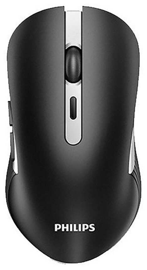 Мышь PHILIPS M525, USB, черный/серебристый
