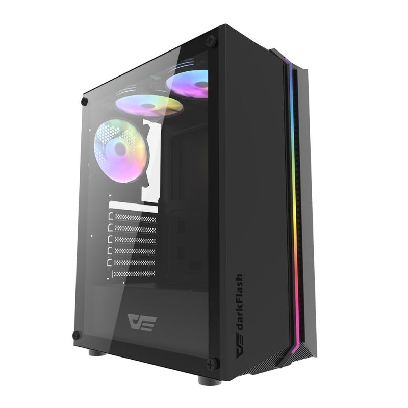 Корпус darkFlash DK151, ATX, Midi-Tower, USB 3.0, черный, Без БП (DK151-BK)