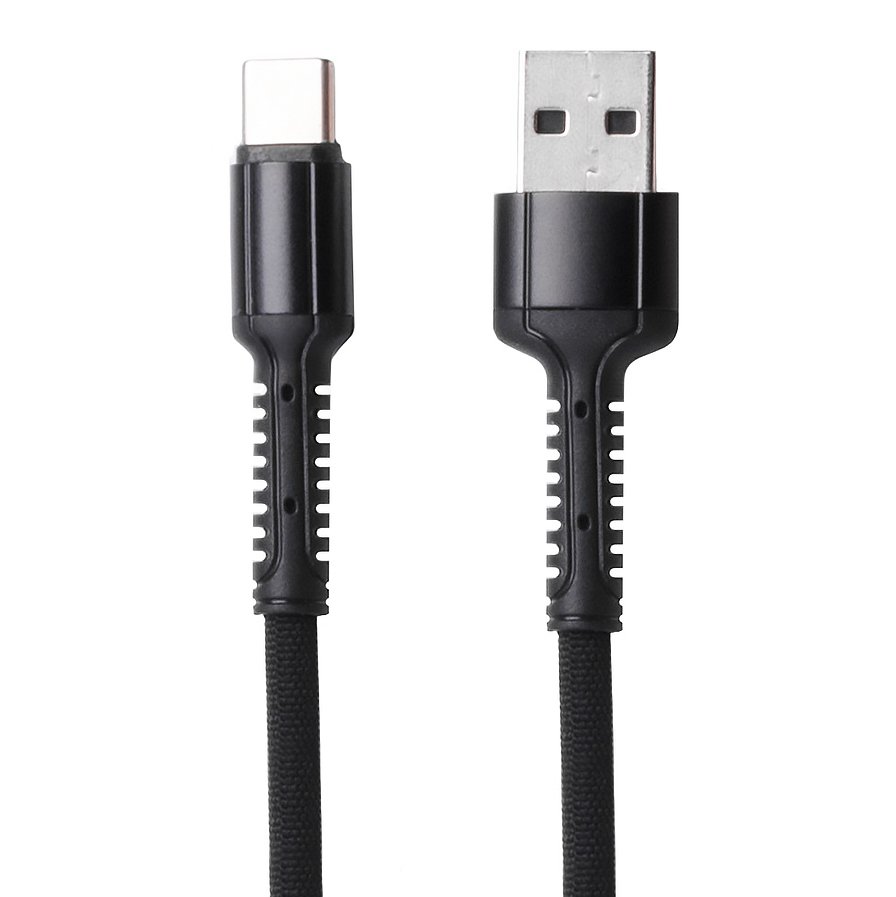 Кабель USB 2.0(Am)-USB Type-C(m) 1 м, черный Kurato RORI T500 (110235)