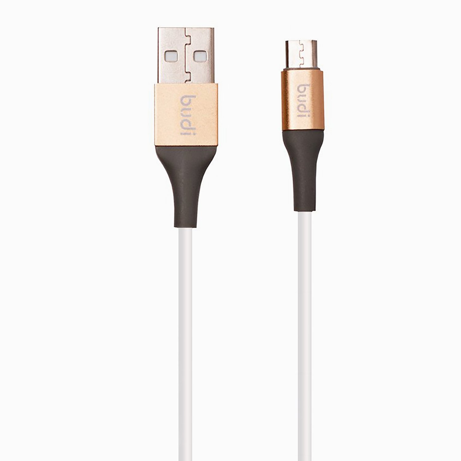 

Кабель USB 2.0(Am)-Micro USB 2.0(Bm), 2.4A 1.2 м, белый, золотая вставка Budi M8J143M (71354), M8J143M