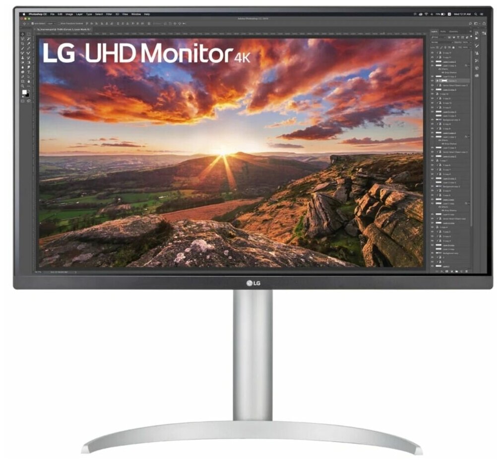 Монитор 27" LG UltraGear 27UP850N-W черный/серебристый