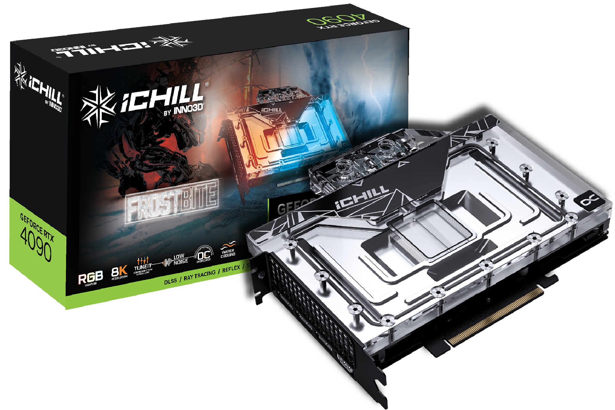 Видеокарта Inno3D NVIDIA GeForce RTX 4090 iCHILL FROSTBITE, 24Gb GDDR6X