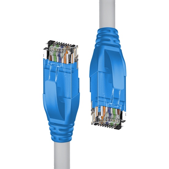 Патч-корд UTP кат.5e, 0.5м, RJ45-RJ45, серый/синий, 4PH (4PH-R90025)