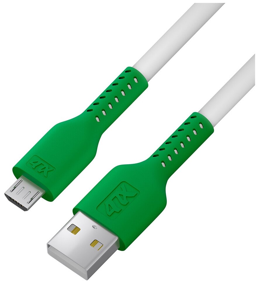 

Кабель USB 2.0(Am)-Micro USB 2.0(Bm) 50 см, белый/зеленый 4PH (4PH-R90068)