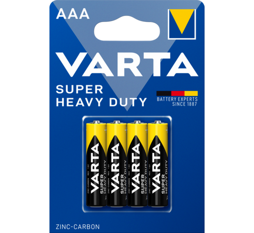 

Батарея Varta Super Heavy Duty, AAA (LR03/24А), 1.5 В, 4шт. (02003101414)