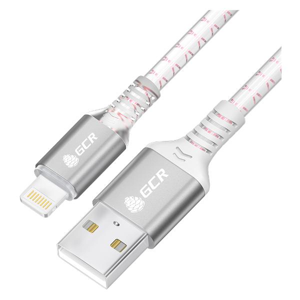 

Кабель USB-Lightning 8-pin, MFi, быстрая зарядка, 3A 1 м, белый/розовый Greenconnect GCR-54443 (GCR-54443), GCR-54443