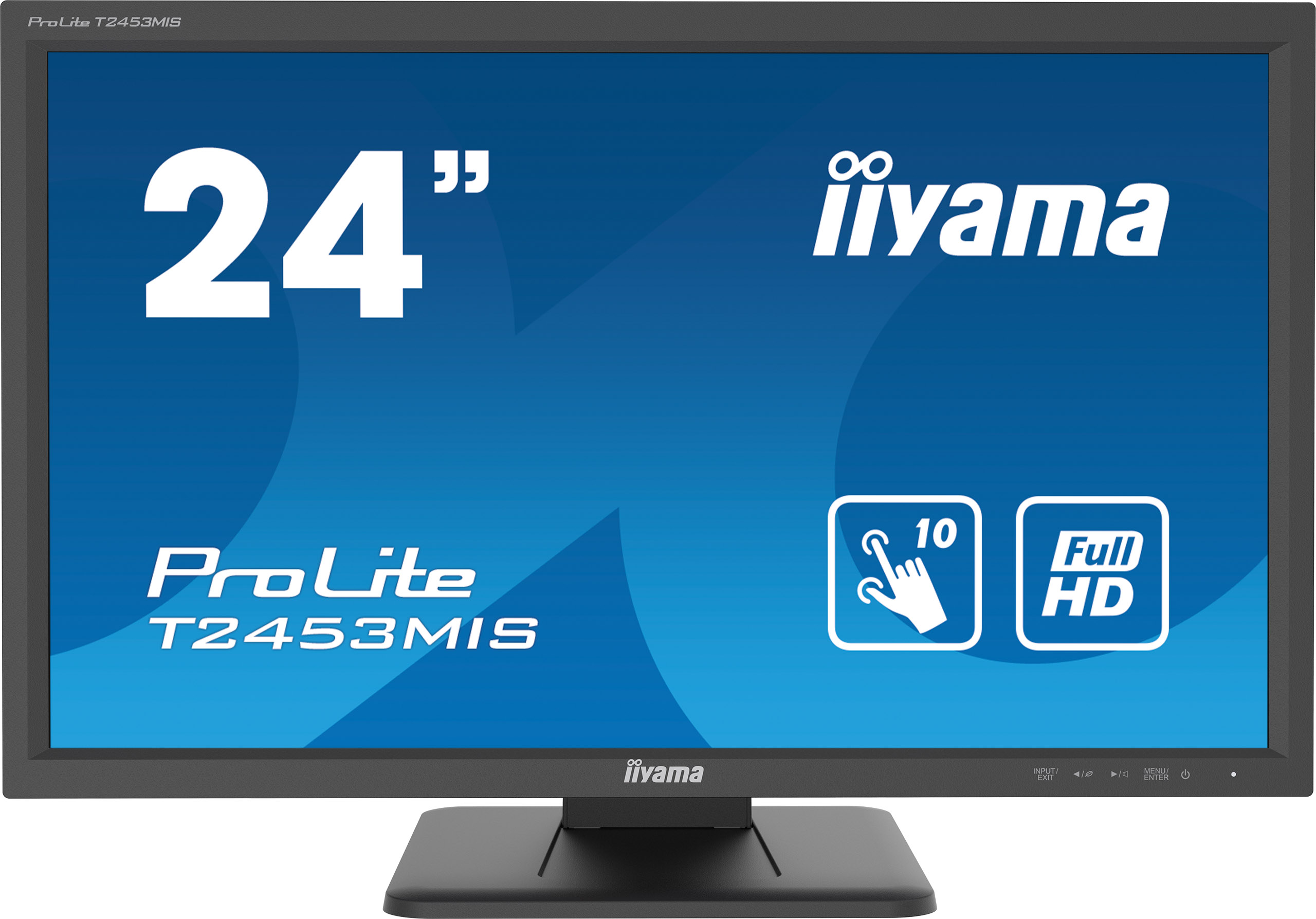 

Монитор 24" Iiyama T2453MIS-B1 VA, Touch, 1920x1080 (16:9), 250кд/м2, 4мс, 178°/178°, VGA, HDMI, DisplayPort, USB-Hub, черный, T2453MIS-B1