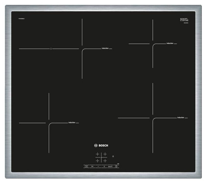 

Индукционная варочная панель Bosch Serie 4 PIF645BB1E 4 конфорки, черный (PIF645BB1E), Черная, PIF645BB1E