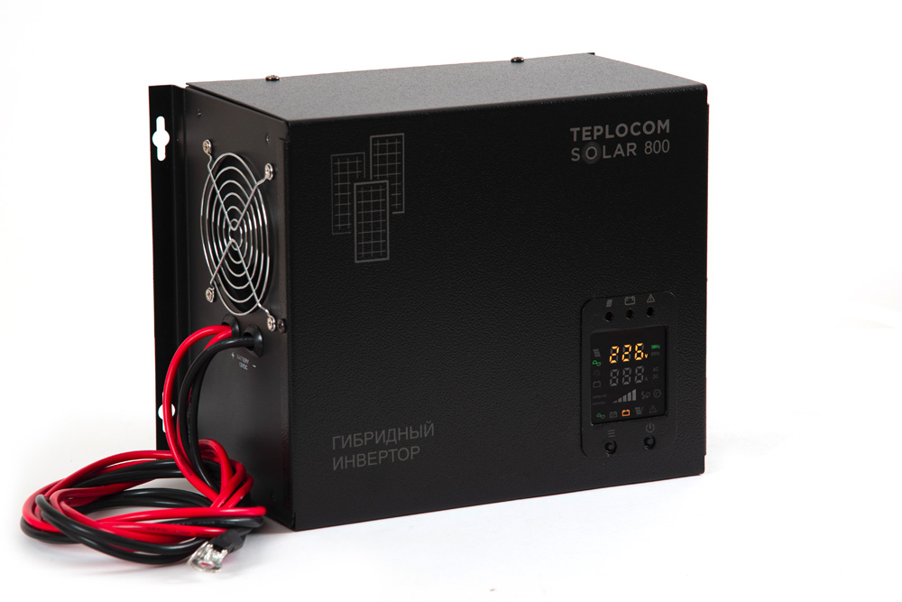 

ИБП БАСТИОН TEPLOCOM SOLAR-800, 800 VA, 500 Вт, EURO, розеток - 2, USB, черный (2411) (без аккумуляторов), TEPLOCOM SOLAR-800