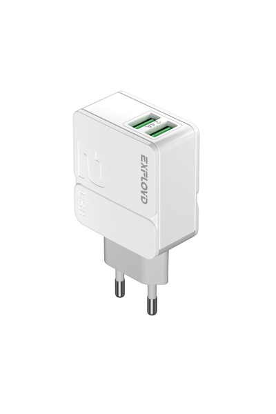 

Сетевое зарядное устройство Exployd Easy EX-Z-1431 5Вт, 2xUSB, 2.4A, белый (EX-Z-1431), EX-Z-1431