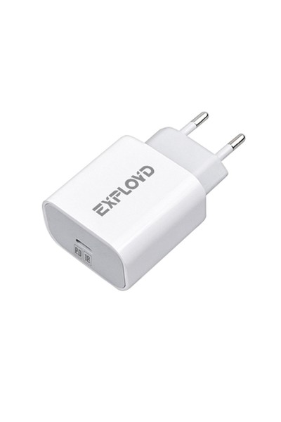 

Сетевое зарядное устройство Exployd Keen EX-Z-1382 18Вт, USB type-C, Quick Charge, PD, 3A, белый (EX-Z-1382), EX-Z-1382