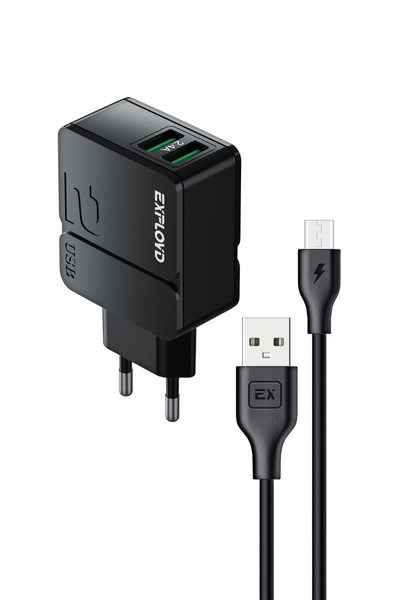 Сетевое зарядное устройство Exployd Easy EX-Z-1440 5 Вт, 2.4А, черный