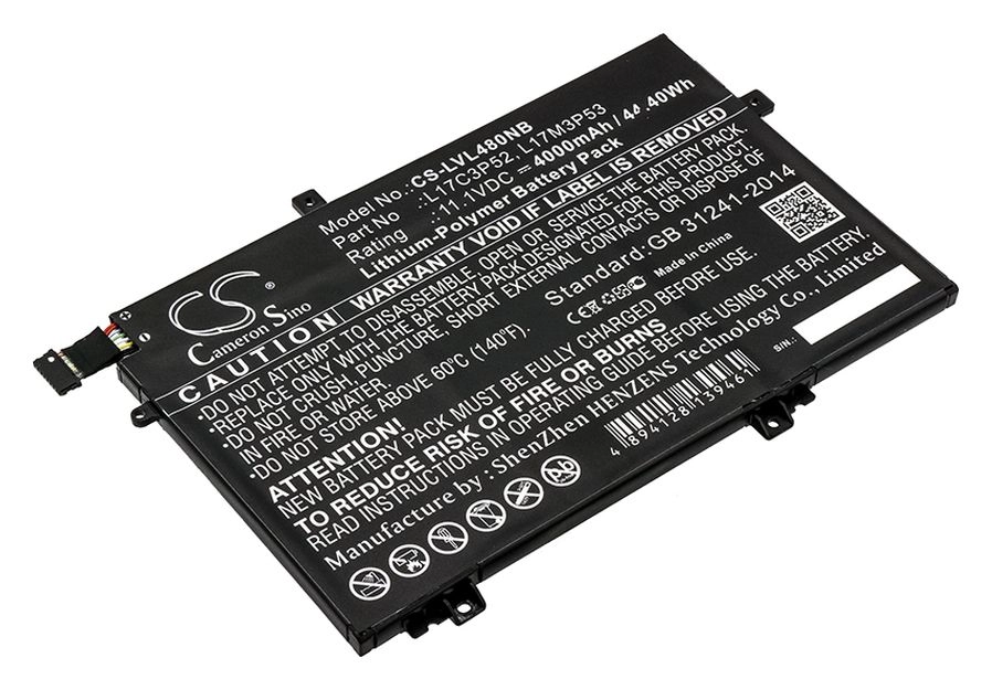 

Аккумуляторная батарея CameronSino CS-LVL480NB для Lenovo, 11.1 В, 4000mAh, 44.4 Wh, черный, CS-LVL480NB