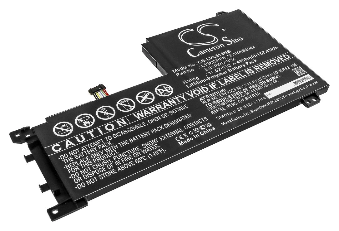 Аккумуляторная батарея CameronSino CS-LVL515NB для Lenovo, 11.5 В, 4950mAh, 57 Wh, черный