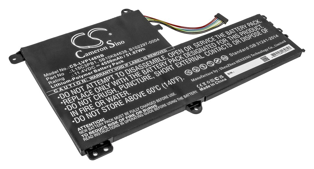 Аккумуляторная батарея CameronSino CS-LVP148NB для Lenovo, 11.4 В, 4550mAh, черный
