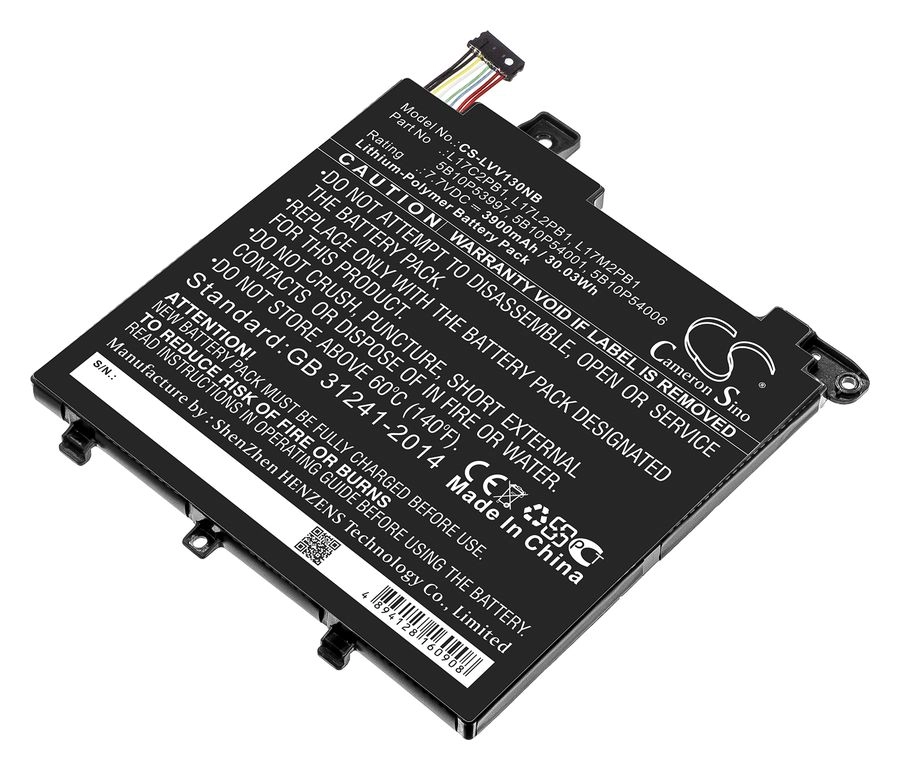 

Аккумуляторная батарея CameronSino CS-LVV130NB для Lenovo, 7.7 В, 3900mAh, 30 Wh, черный, CS-LVV130NB