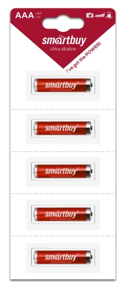 

Батарея Smartbuy AAA (LR03), 1.5 В, 5шт. (SBBA-3A05B)