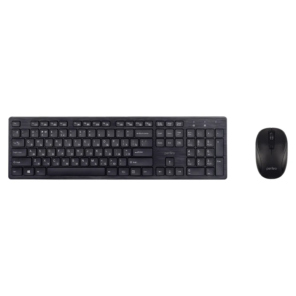 Клавиатура + мышь Perfeo TWIN, беспроводная, USB, черный (PF_A4500)