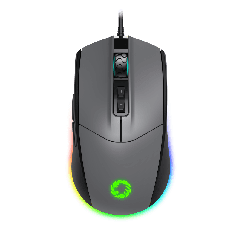 

Мышь проводная GAMEMAX MG3, 6400dpi, оптическая светодиодная, USB, серый (MG3 Grey), MG3