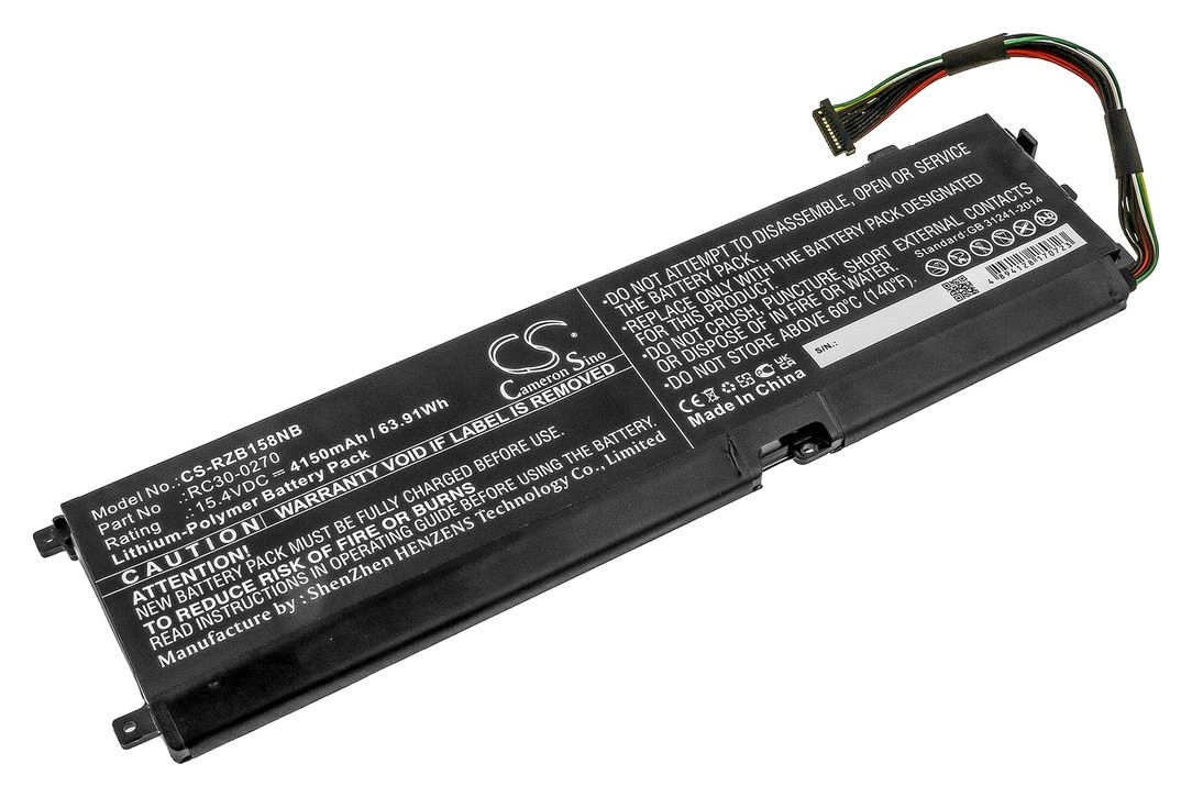 Аккумуляторная батарея CameronSino CS-RZB158NB для Razer, 15.4 В, 4150mAh, 63.9 Wh, черный