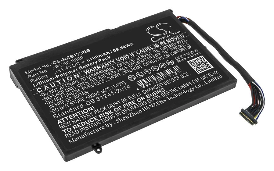 Аккумуляторная батарея CameronSino CS-RZB173NB для Razer, 11.4 В, 6100mAh, черный