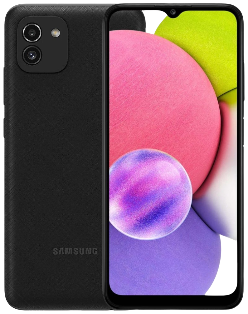 

Смартфон Samsung Galaxy A03, 6.5" 720x1600 PLS, Unisoc Tiger T606, 4Gb RAM, 64Gb, 3G/4G, Wi-Fi, BT, 2xCam, 2-Sim, 5000 мА⋅ч, Micro-USB, Android 11, черный (SM-A035FZKGMEB), Galaxy A03