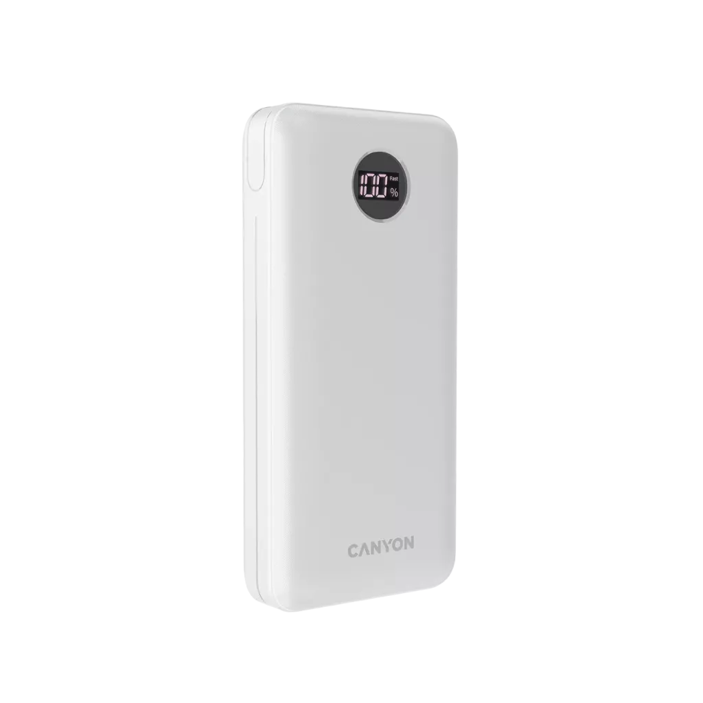

Портативный аккумулятор (Powerbank) Canyon 0, 20000mAh, 2xUSB, 3A, Type-C, QC, PD, белый (CNE-CPB2002W), 0
