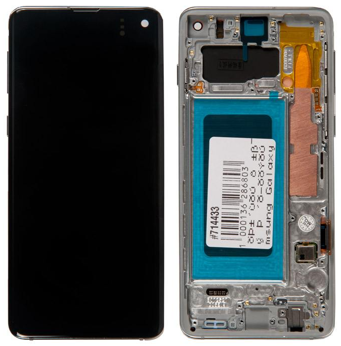 

Дисплей, матрица и тачскрин Samsung для Samsung Galaxy S10 (SM-G973F) белый, оригинал (G973F) (714433)