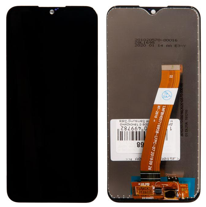 Дисплей в сборе с тачскрином (модуль) для Samsung Galaxy A01 (SM-A015F) черный (узкий коннектор) (A015F)