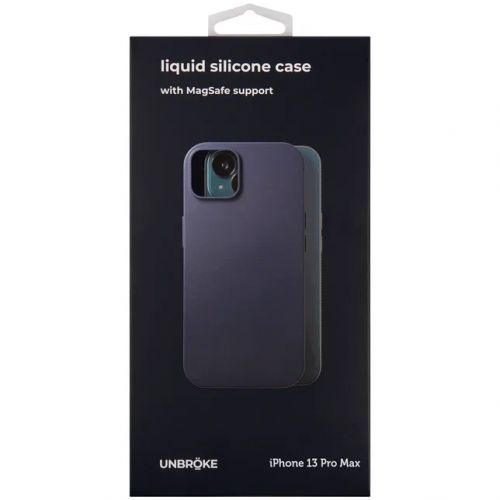 Чехол-накладка UNBRÖKE Liquid Silicone Case MagSafe для смартфона Apple iPhone 13 Pro Max, силикон, синий (УТ000027806)