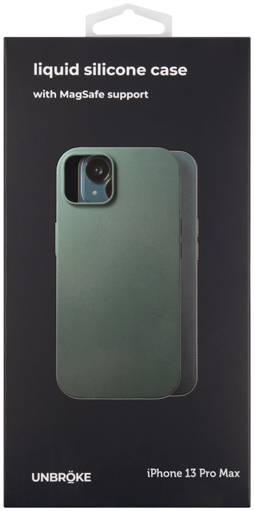 

Чехол-накладка UNBRÖKE Liquid Silicone Case MagSafe для смартфона Apple iPhone 13 Pro Max, силикон, зеленый (УТ000027807)