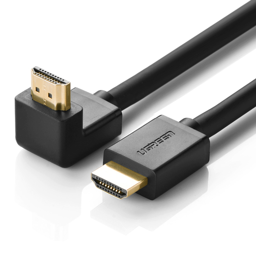 

Кабель HDMI(19M)-HDMI(19M) прямой/угловой v1.4 4K, 1 м, черный UGREEN HD103 (10172), HD103