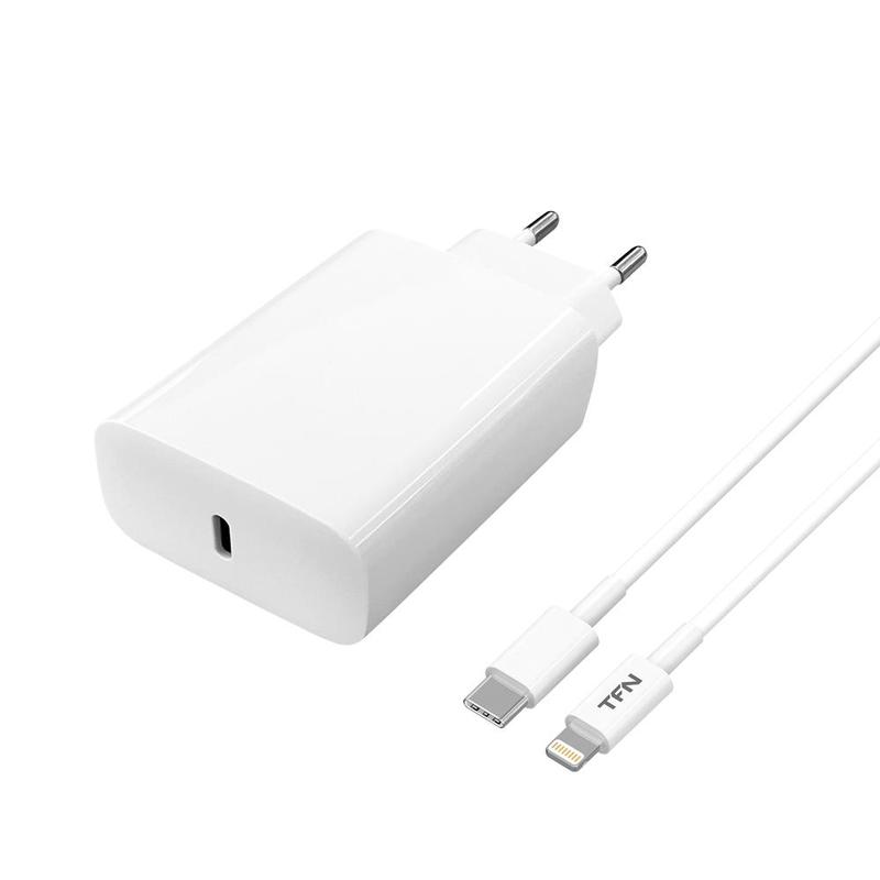 

Сетевое зарядное устройство TFN WC13 20Вт, USB type-C, Quick Charge, PD, 3A, белый (TFN-WC13), Lightning 8pin, WC13